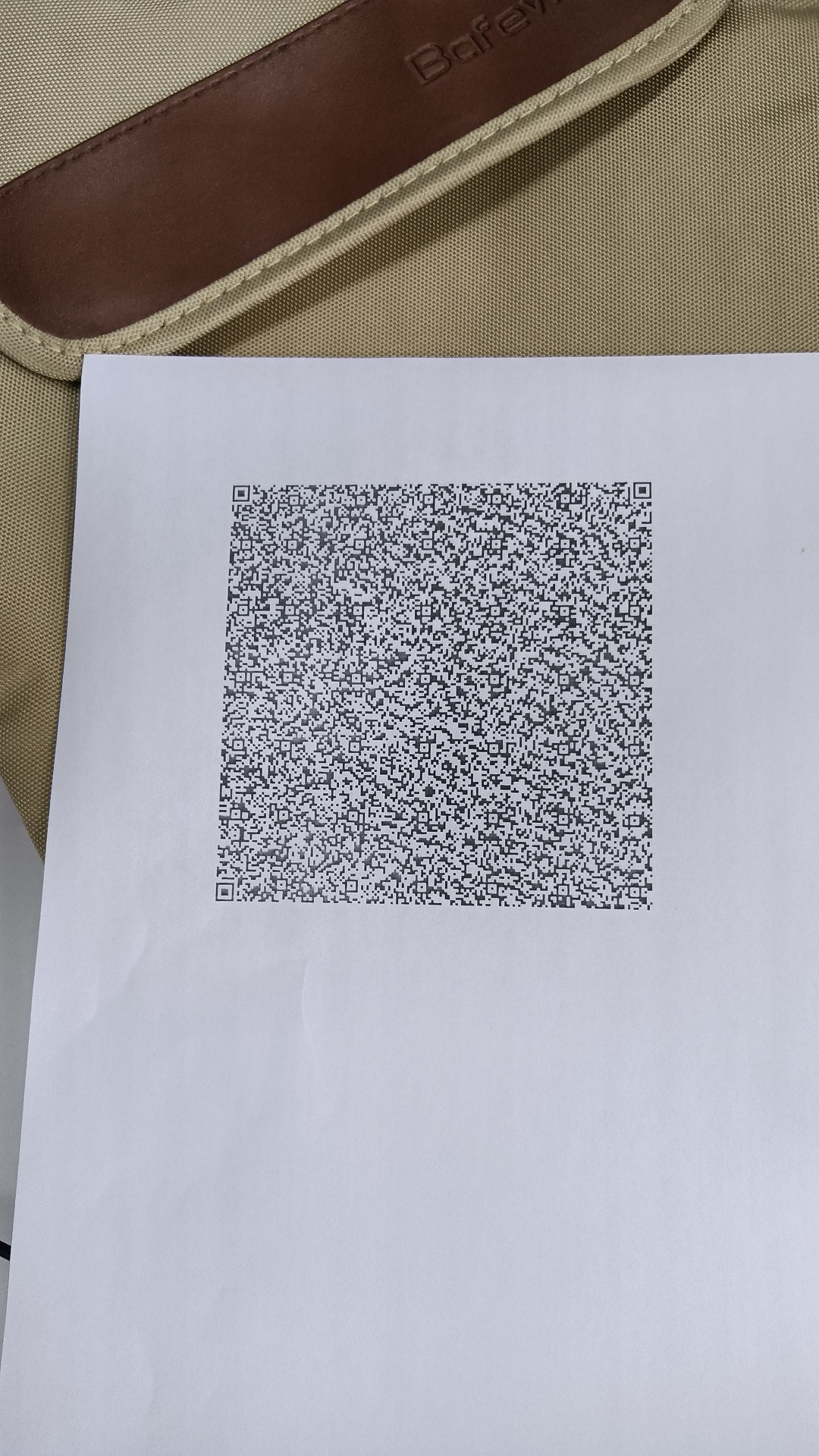 large high version qr code printed on paper